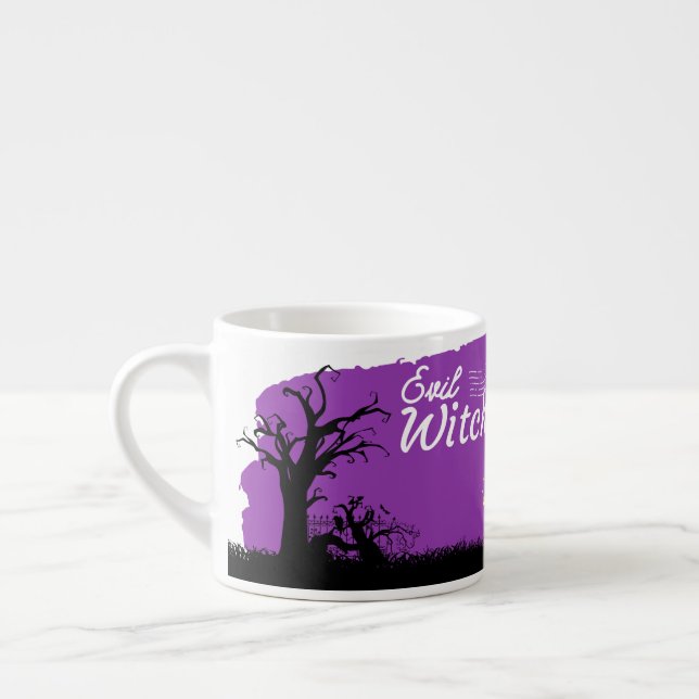 Taza De Espresso Colección de sellos de Halloween "Bruja malvada" (Izquierda)