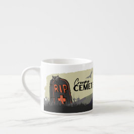 Taza De Espresso Colección de sellos de Halloween "Cementerio de Cr