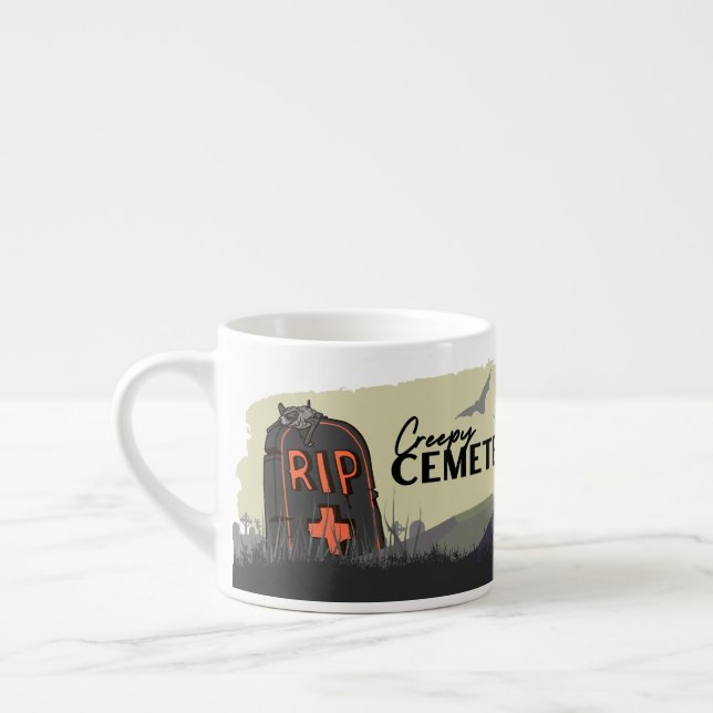 Taza De Espresso Colección de sellos de Halloween "Cementerio de Cr (Izquierda)