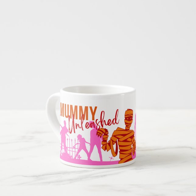 Taza De Espresso Colección de sellos de Halloween "Mummy Unleashed" (Izquierda)