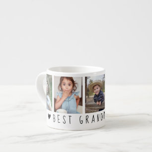 Taza De Espresso Collage de 5 fotos personalizado Mejor abuelo del