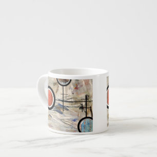 Taza De Espresso collage del arte abstracto, técnicas mixtas y