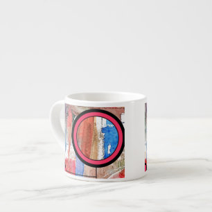 Taza De Espresso collage del arte abstracto, técnicas mixtas y