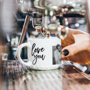 Taza De Espresso Collage moderno Couple Photo & Love You Beauty Gif
