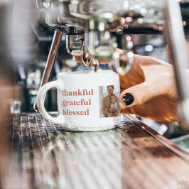 Taza De Espresso Collage moderno de tres fotos | Feliz Día de Acció