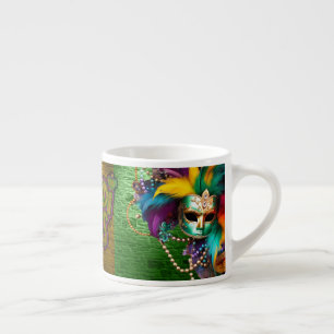 Taza De Espresso Collares de perlas de SlipperyJoe's Mardi Gras dob