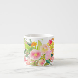 Taza De Espresso Color de agua floral/Bouquet de primavera de PixDe