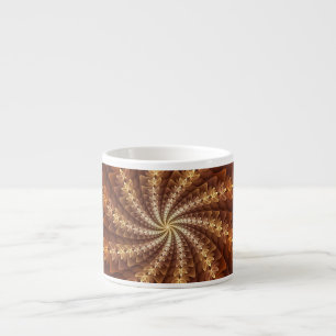 Taza De Espresso Colores Cálidos, Patrón de Arte Fractal Moderno Al