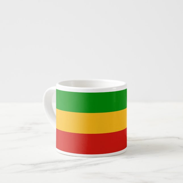 Taza De Espresso COLORES DE BANDERA RASTAFARI + tus ideas (Izquierda)