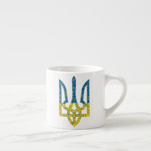 Taza De Espresso Colores de la bandera de Ucrania con textura de tr