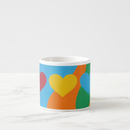 Taza De Espresso Colorful Abstract Hearts Espresso Mug