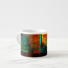 Taza De Espresso Coloridas plazas Patrón de arte abstracto moderno 