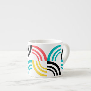 Taza De Espresso Colorido, moderno, divertido, gráfico geométrico a