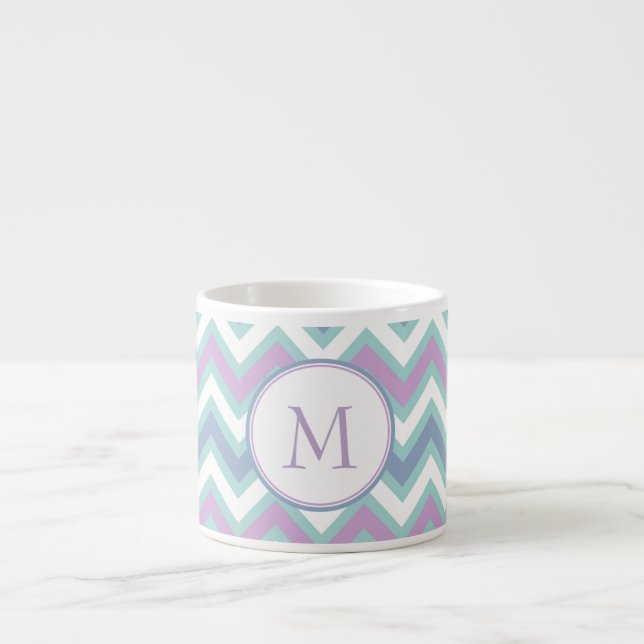 Taza De Espresso Colorido Zigzag Chevron (Frente)