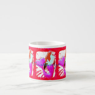 Taza De Espresso comadronas de cola cardíaca de cabeza roja Thunde