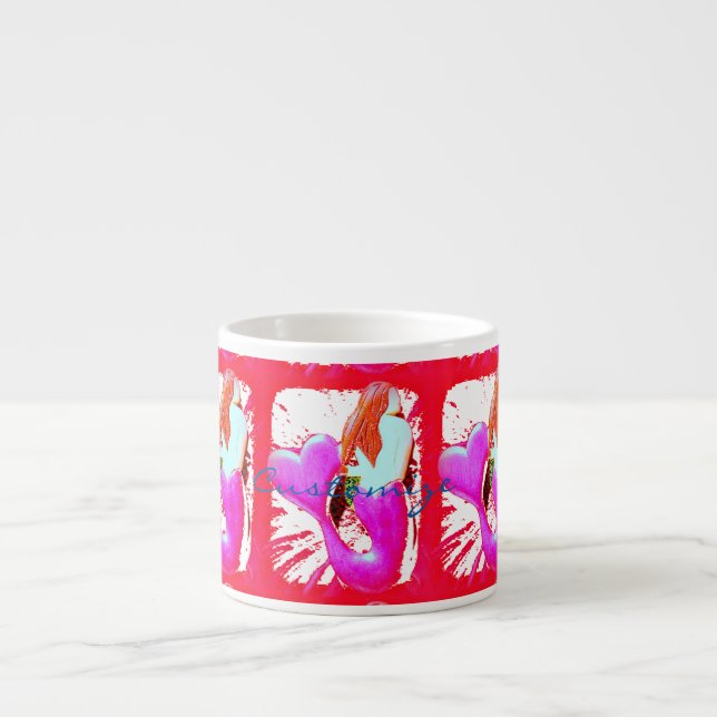 Taza De Espresso comadronas de cola cardíaca de cabeza roja Thunder (Frente)