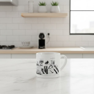 Taza De Espresso Combinado Metalúrgico Industrial Silueta 