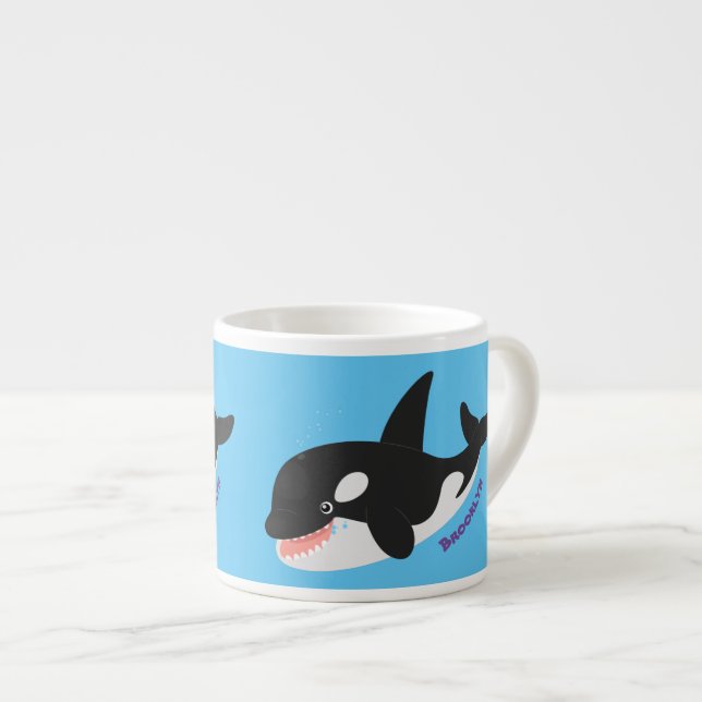 Taza De Espresso Cómico asesino ballena orca personalizado lindo il (Derecha)
