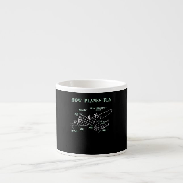Taza De Espresso Cómo vuelan los aviones a un divertido regalo pilo (Frente)
