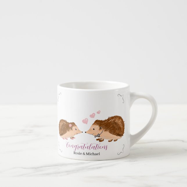 Taza De Espresso Compromiso/ boda de edgehog (Derecha)