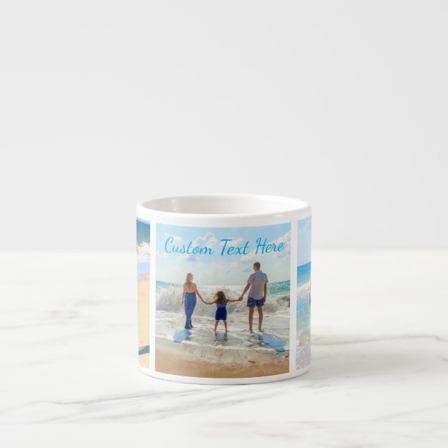 Taza de Espresso con Collage de Fotos y Texto Pers (Frente)