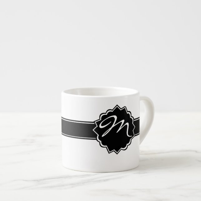 Taza De Espresso Con monograma negro (Derecha)