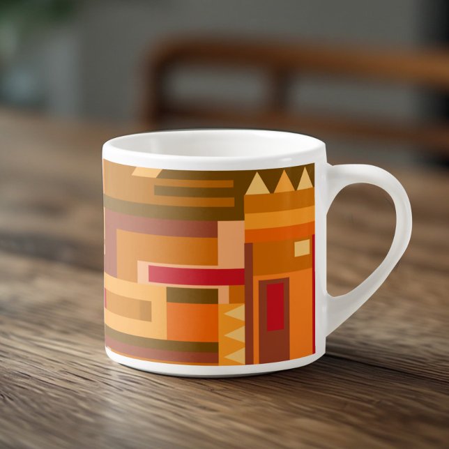 Taza de espresso con patrón abstracto de tonos ter (Subido por el creador)