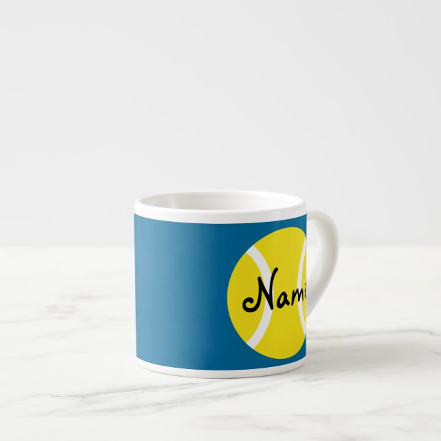 Taza de espresso con pelota de tenis personalizabl (Derecha)