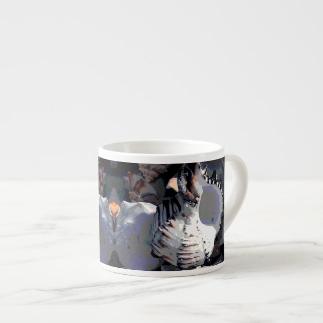 Taza De Espresso Concha de Mar Rayada (Derecha)