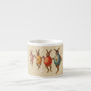 Taza De Espresso Conejo de Pascua Huevos Bailando