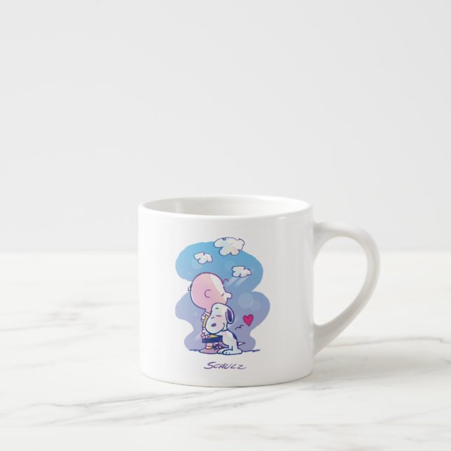 Taza De Espresso Confort y seguridad | Charlie y Snoopy Hug (Derecha)
