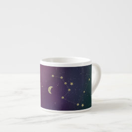 Taza De Espresso Constelación Galaxia Púrpura de Ombre Estrellas de