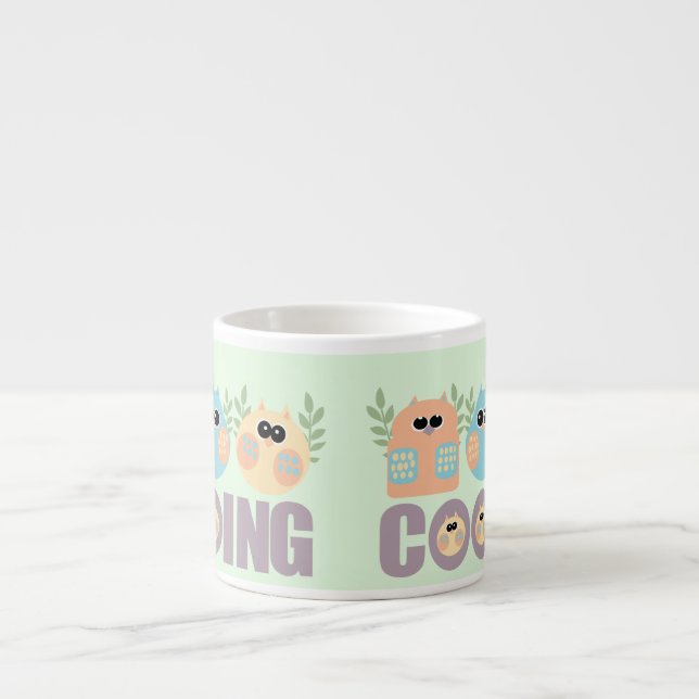 Taza De Espresso Cooing de búhos (Frente)