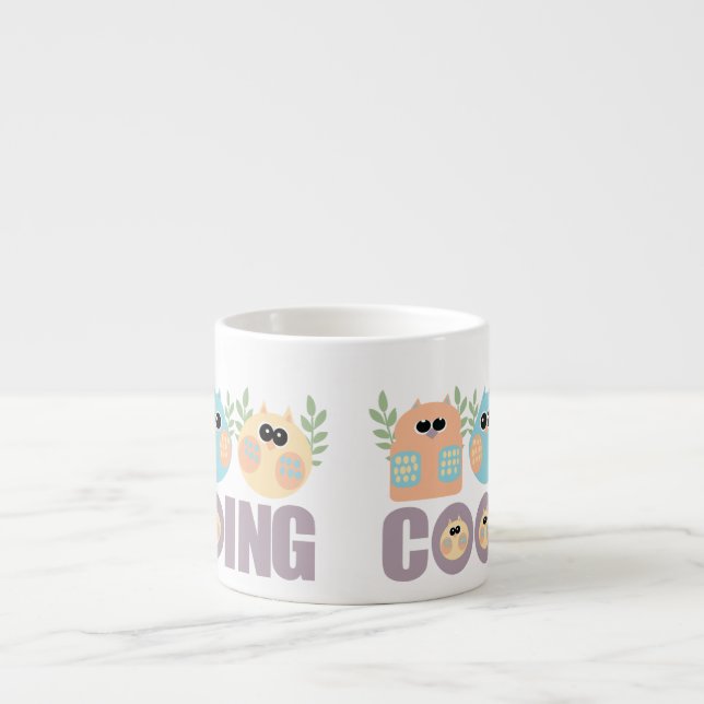 Taza De Espresso Cooing de búhos (Frente)