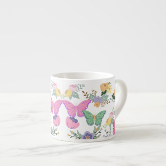 Taza De Espresso Copa de Baño de las Mariposas Pastel