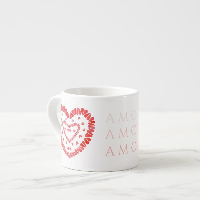 Taza De Espresso Copa de Espresso AMOR AMOR AMOR AMOR AMOR AMOR AMO (Izquierda)