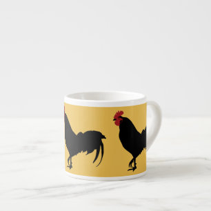 Taza De Espresso Copa de Espresso de Rooster Negro