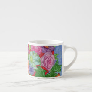 Taza De Espresso Copa de Espresso Floral Pequeña Fiesta de té infan