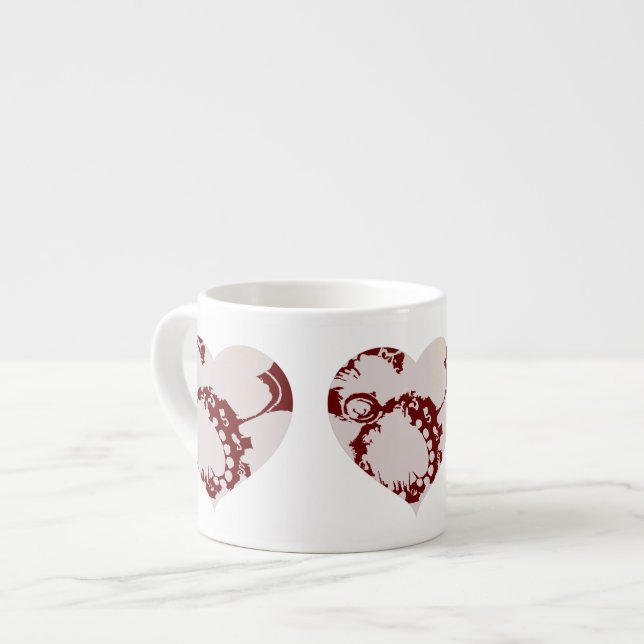 Taza De Espresso Copa Espresso Corazones Florales (Izquierda)