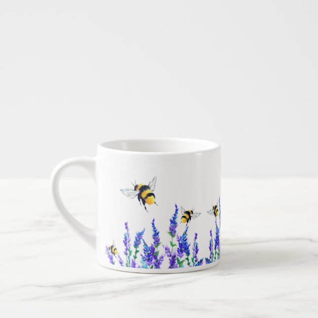 Taza De Espresso Copa Espresso de Abejas de Primavera Voladora (Izquierda)