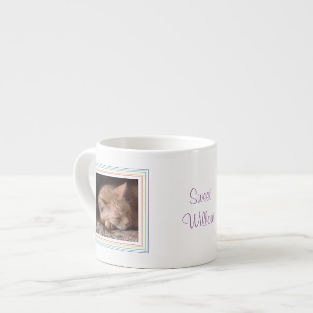 Taza De Espresso Copa Espresso de AMOR mascota + Texto / Arcoiris (Izquierda)