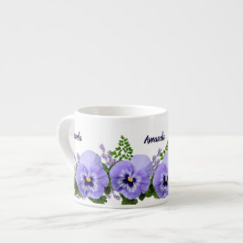 Taza De Espresso Copa Espresso de Flores de Pañera personalizado La