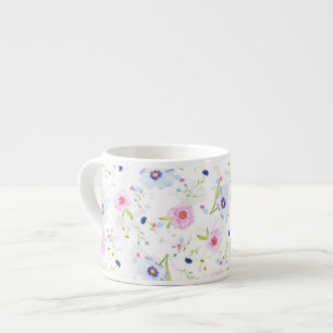 Taza De Espresso Copa Espresso de Flores de Primavera
