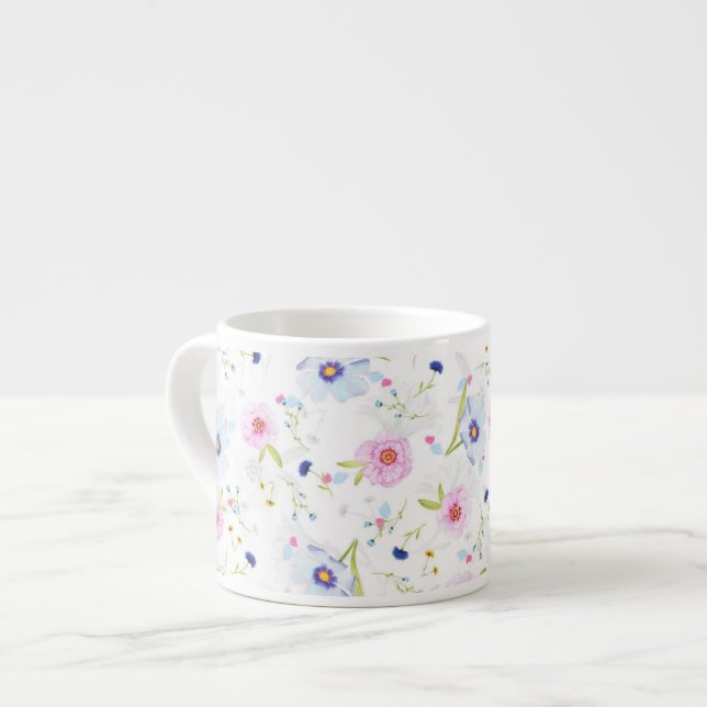 Taza De Espresso Copa Espresso de Flores de Primavera (Izquierda)