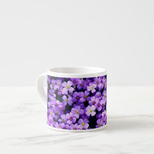 Taza De Espresso Copa Espresso de Flores Violetas