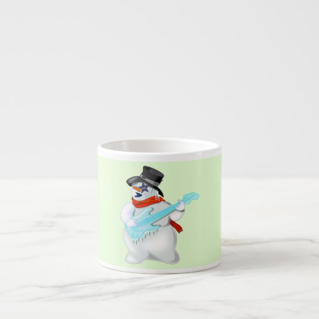 Taza De Espresso Copa Espresso de Snowman de Rock y Rollo (Frente)