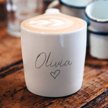 Copa Girly de Espresso personalizada con nombre y 