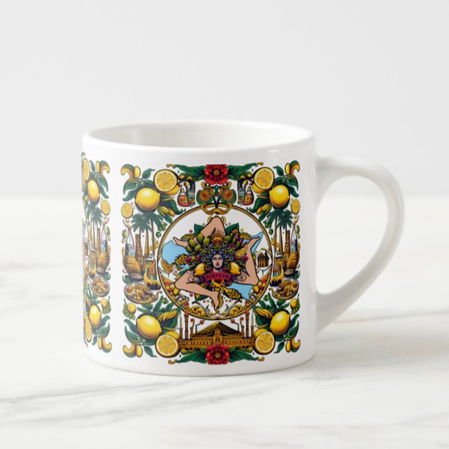 Taza De Espresso Copa Sicilia Siciliana Trinacria Espresso (Subido por el creador)