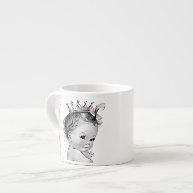 Taza De Espresso Copas de bebé de princesas rosadas antiguas (Izquierda)