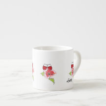 Taza de espresso : Copas de vino con flores silves